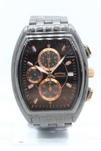 【SONNE】QUARTZ CHRONOGRAPH ALL STAINLESS STEEL 中古品時計 電池交換済み 25.1.5 