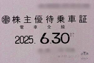 東武鉄道株主優待乗車証全線定期タイプ　男性名義　2025年6月30日有効　ネコポス送料無料　