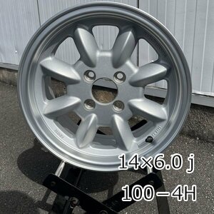 2本セット!! 14インチ 6J+25 pcd100 4穴 ハブ径73.1 新品 ホイールセット 旧車 ドリフト カスタム トレーラー ジェット 軽 シルバー WR110