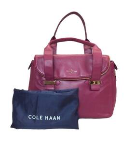 COLE HAAN コールハーン レザー ハンドバッグ トートバッグ 鞄 ピンク （ma)