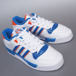 美品!! 19年製 US 8 1/2・26,5cm USA限定カラー adidas RIVALRY Low リバルリー 白青レザー DESIGNED IN FRANCE天然皮革 EWING