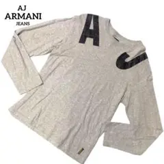 ARMANI JEANS グレーロゴプリント　長袖　カットソー　ロンT  メンズ