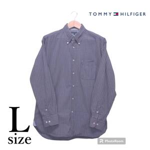 ［USED］シャツ TOMMY HILFIGER ネイビー チェック L 203-0030