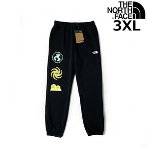 1円～!売切!【正規新品】THE NORTH FACE◆HALF DOME SWEATPANT ジョガーパンツ US限定 グラフィック ロゴ刺繍 裏起毛(3XL)黒 190110-30