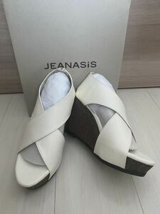 訳あり新品タグ付★ジーナシス JEANASIS クロスWヒールサンダル★ナチュラル　Mサイズ