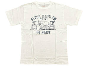 118 未使用品 Mサイズ WAREHOUSE ウェアハウス DOUBLEWORKS ダブルワークス Tシャツ ホワイト PIG ROAST