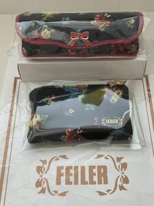 FEILER フェイラー　HEIDI　ハイジ　ブラック　　眼鏡ケース　＆　ポーチ　めがねケース