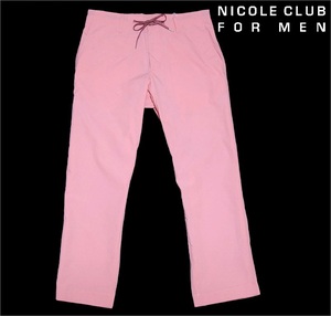 新品! ニコルクラブフォーメン タイプライター イージーパンツ ピンク 46 (M) 送料安☆NICOLE CLUB FOR MEN 吸水速乾 クロップド 春夏 ★