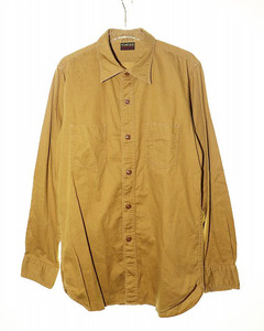 ATLAST＆CO ALL COTTON SHIRT アットラスト コットン シャツ 長袖 キャメル 【ブランド古着ベクトル】●240821 メンズ