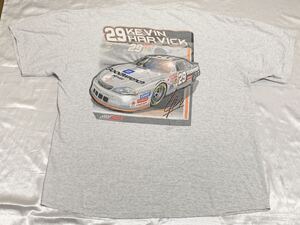 【送料無料 値下げ交渉歓迎】COMPETITORS VIEW NASCAR ケビンハ―ビック 半袖Tシャツ 2XL オフホワイト ビッグロゴ古着USAアメリカGMレース