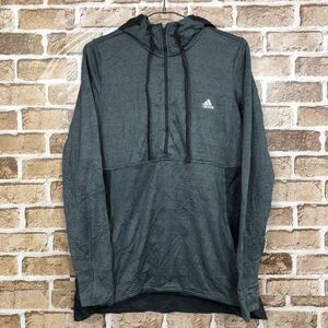 古着卸 アメリカ仕入 adidas ハーフジップ パーカー サイズ表記 L グレー t205-3006