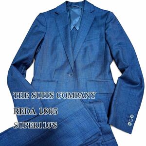 THE SUIT COMPANY REDA 1865 ザ スーツカンパニー レダ パンツスーツ ネイビー チェック 38 40