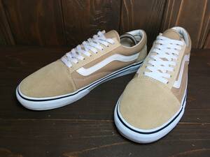 ★VANS バンズ 国内企画 OLD SKOOL オールドスクール ライトブラウン×白 28.0ｃm 美品 Used 検 SK8 スリッポン ハーフキャブ ベージュ