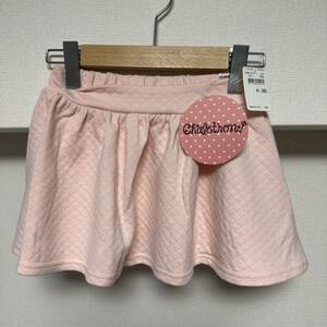 新品キルティングドット柄フレアスカート 120 ピンク1980円　ガーリー子供服　女の子 キッズ　ウエストゴム ミニスカート