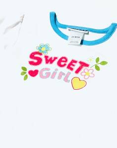 新品　アメリカ購入品　『SweET GirL』ベビーウェア　ロンパース　ホワイト×スカイブルー　サイズ２４month