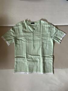 MICHEL KLEIN homme PARIS 半袖Tシャツ コットン　Fサイズ　淡いグリーン