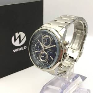 ○P249-167 WIRED/ワイアード CHRONOGRAPH クロノグラフ メンズ クォーツ 腕時計 VK67-K090 付属品あり