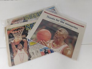 新聞 ニュースペーパー Michael Jordan マイケルジョーダン 一度目の引退/NBA復帰 当時物 コレクション