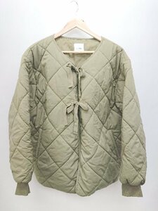 ◇ BEAMS ビームス キルティング 無地 中綿 長袖 ブルゾン ジャンバー カーキ レディース P