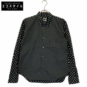 BLACKCOMMEdesGARCONS ブラックコムデギャルソン 1H-B217 黒 白 ドット柄シャツ ブラック×ホワイト L トップス コットン メンズ 中古