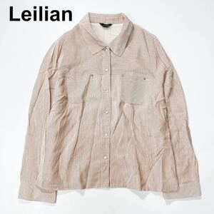 Leilian レリアン サマージャケット シャツ 大きいサイズ 13＋ 2XL レディース B62412-85