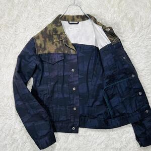 【美品】DRIES VAN NOTEN ドリスヴァンノッテン コットンジャケット バイカラー カモフラ 迷彩 ジャケット