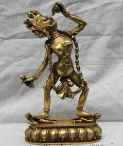 チベット仏教 真鍮製 金剛瑜伽女 荼枳尼天 仏像 ダキニ・ヴァジュラヴァラーヒー/ タントラの女神 高さ 約25ｃｍ（輸入品