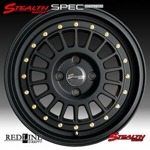 ■ ステルスレーシング Spec-03 ■ 15x7.0 OFF+35 4H/PCD100　ヘラフラッシュ/スタンス/シャコタン系　ホイール4本セット