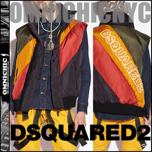 目立つビックロゴが抜群！■新品170,500円【DSQUARED2】ディースクエアードD-QUILTEDキルティングパファーダウンベスト48/L～XL S71FB0430