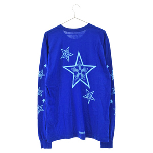 CHROME HEARTS クロムハーツ BLUE STAR LONG SLEEVE TEE バックスタープリントクルーネック長袖Tシャツ ブルー