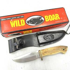 □■1010　WILD　BOAR　ワイルドボア　ハンター　キャンプ　ナイフ　外箱　収納ケース　中古品