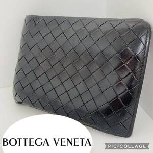 ボッテガヴェネタ 二つ折り財布◎イントレチャート コインケース パスケースBOTTEGA VENETA レザー ウォレット 