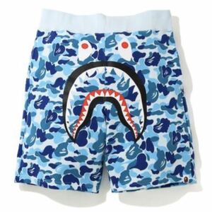 2XL ABC CAMO SHARK SWEAT SHORTS A BATHING APE BAPE BLUE