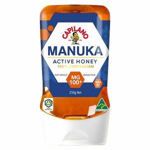 ★ CAPILANO 明治屋ストア カピラーノ アクティブマヌカハニー MG100+ 250g 逆さボトル オーストラリア Manuka honey 蜂蜜 ハチミツ 抗菌