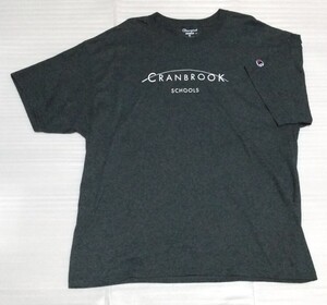 ☆Champion.com チャンピオン サイズXLジャパン2XL 半袖TシャツAUTHENTICスポーツ フアッション ウェア ティーGLAYグレイCRANBROOK SCHOOLS