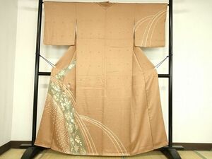 平和屋2■訪問着　刺繍　絞り　草花文　金彩　逸品　DAAI1086cm