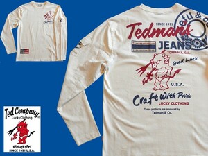 テッドマン／TEDMAN／Lサイズ／長袖Ｔシャツ／TDLS-351／オフホワイト／エフ商会／新品／送料無料／アメカジ／バイカー