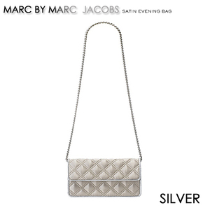 Marc By Marc Jacob　マーク バイ マークジェイコブス サテン イブニング バッグ シルバー チェーン ショルダー