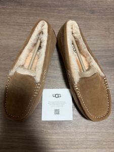 新品未使用！正規品UGGアンスレー チェスナット24cm UGG アグ モカシン ムートン スエード 靴 シューズ Ansley ローファー