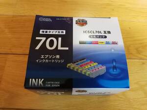 【新品未使用品】EPSON用　インクカートリッジ　OHM INK-E70LB-6P　6色パック　