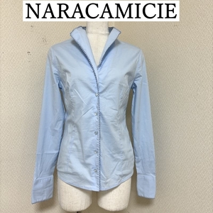 NARACAMICIE ナラカミーチェ オープンカラー シャツ ブラウス 水色 ０