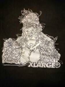 XLARGE Tシャツ S 旧タグ ラフ画 鉛筆画 落書き風OGゴリラ エクストラ ラージ X-LARGE CLOTHING ブラック