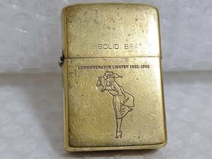 現状品+廃盤品+難あり　Zippo　SOLID BRASS　WINDY　COMMEMORATIVE 1932-1982　1984　ウィンディ