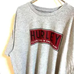 Hurley Tシャツ　デカロゴ　グレー　XL メンズ　古着