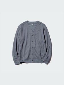 美品 UNIQLO エアリズムコットンカーディガン XLサイズ グレー