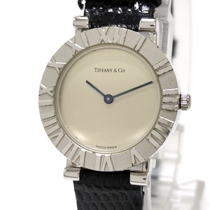 【中古】TIFFANY&Co. アトラス レディース 腕時計 クオーツ SV925 レザー シルバー文字盤 D286753