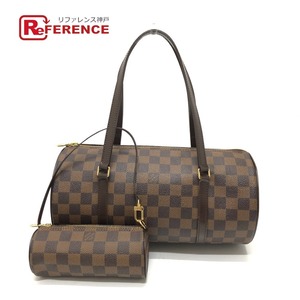 LOUIS VUITTON ルイヴィトン N51303 パピヨン30 筒型 トートバッグ ダミエ ハンドバッグ ブラウン レディース【中古】