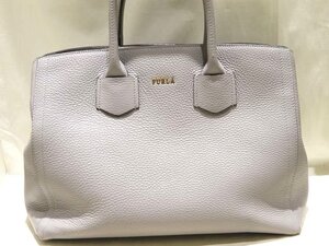 美品 FURLA フルラ レディース トートバッグ ◇ グレー系 レザー F7590 ハンドバッグ ▼6L