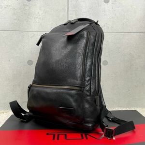 [美品] TUMI トゥミ シボ革 オールレザー HARRISON Winsor Backpack メンズ ビジネスバッグ リュックサック A4+PC可 大容量 通勤 旅行 黒