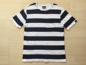 KAVU カブー ワイドボーダー Tシャツ 白×紺 中古 M